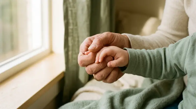 Birbirini tutan yetişkin ve çocuk elleri